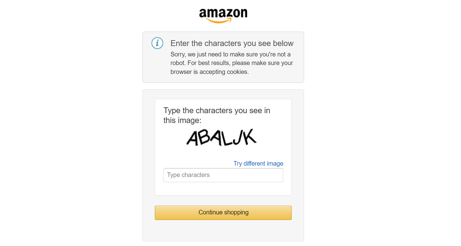 amazon detected the scraper