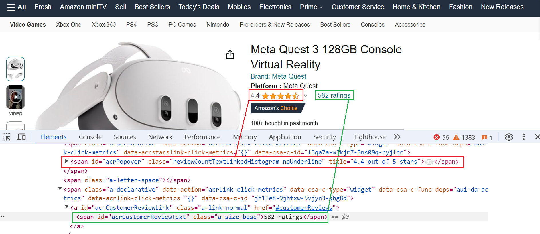 product reviews and ratings